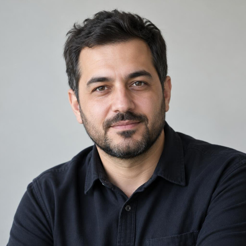 Portrait of a bearded man looking at the camera